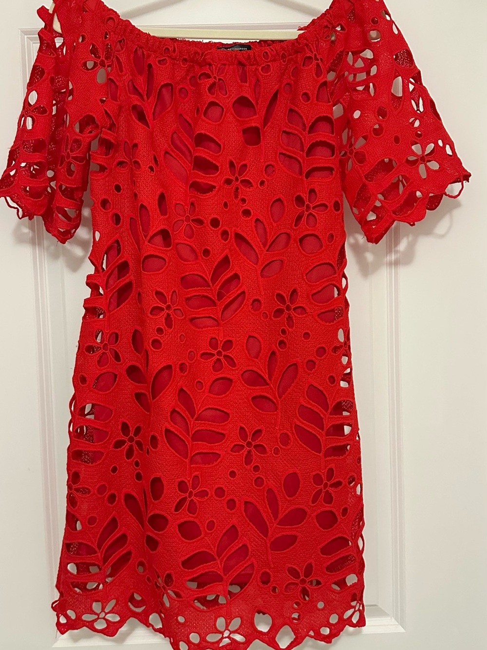 Red One-Shoulder Cutout Floral Midi Dress